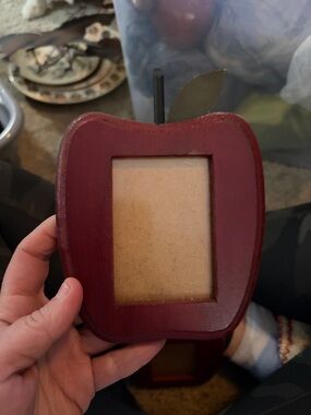 Decorative Apple-Shaped Picture Frame - Burgundy